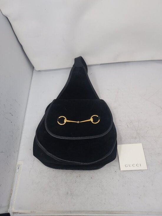 Gucci Black Suede Tom Ford Horsebit One Shoulder Backpack main image 7